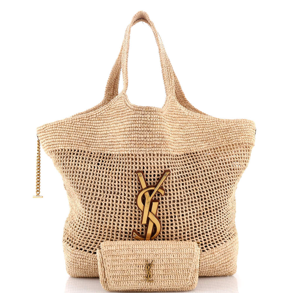 Saint Laurent Maxi Icare Shopping Tote Raffia - Picture 2 of 7